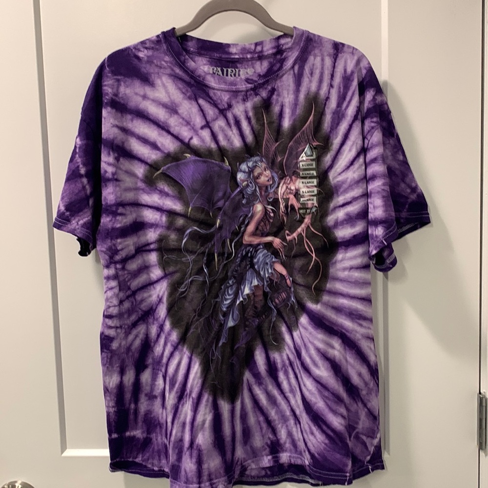 Purple Tie Dye Fairies T-Shirt Size XL NWT